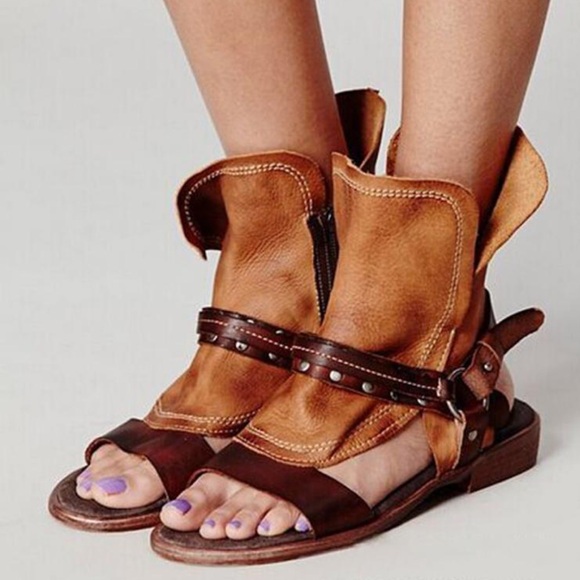Free People Leather Everything Went West Sandals - Picture 1 of 8